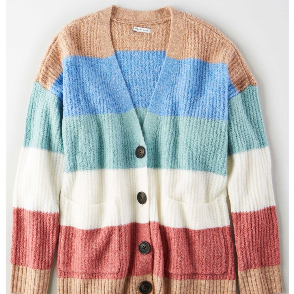 American Eagle Stripe Cardigan